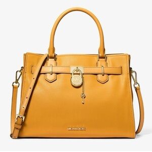 Michael Kors Hamilton Medium Leather Satchel Cider NWOT with dust bag!